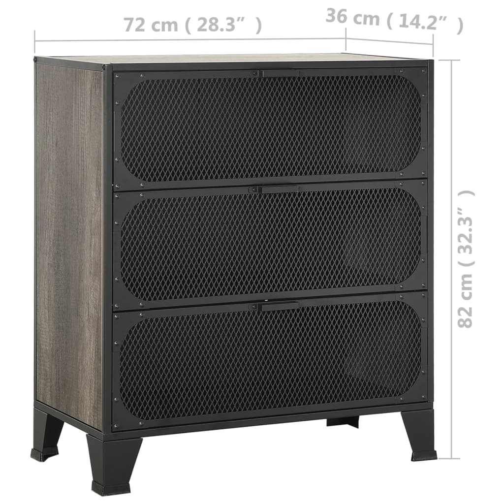 Lagerschränke 2 Stk. Rustikal Braun 72x36x82 cm Metall und MDF