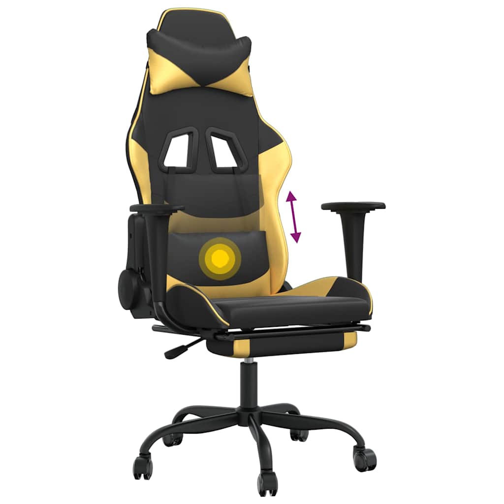 Gaming-Stuhl mit Massagefunktion Schwarz und Rot Kunstleder