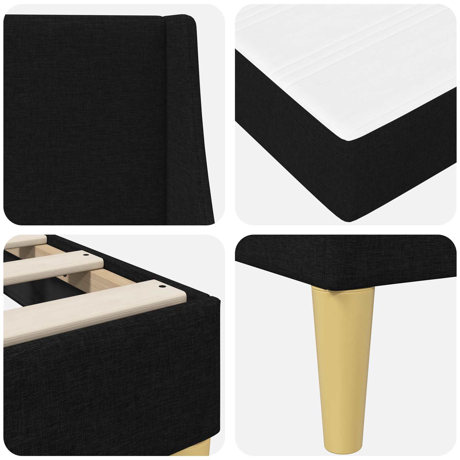 Bettgestell mit Matratze Hellgrau 80x 200 cm Polyester