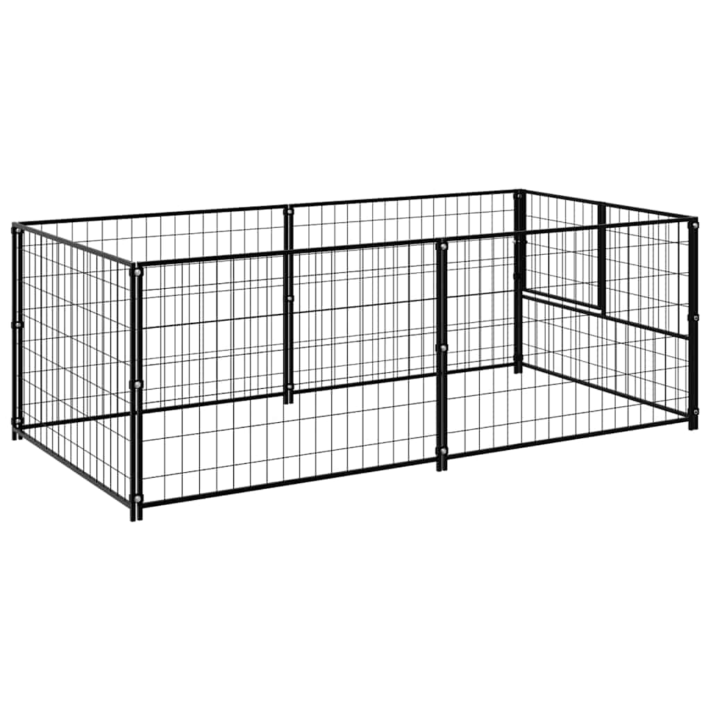 Hundezwinger Schwarz 100x100x70 cm Stahl