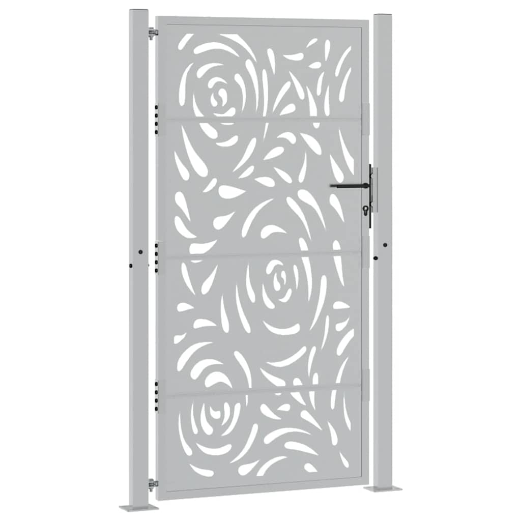 Gartentor Schwarz 100x100 cm Stahl Lichtdesign