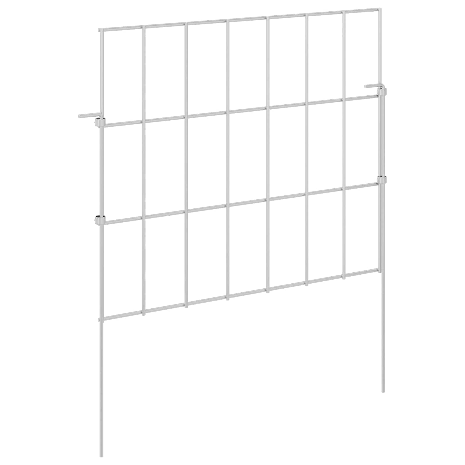 Gartenzaun mit Pfählen 12 pcs 35 x 30 cm Mesh Verzinkter Stahl