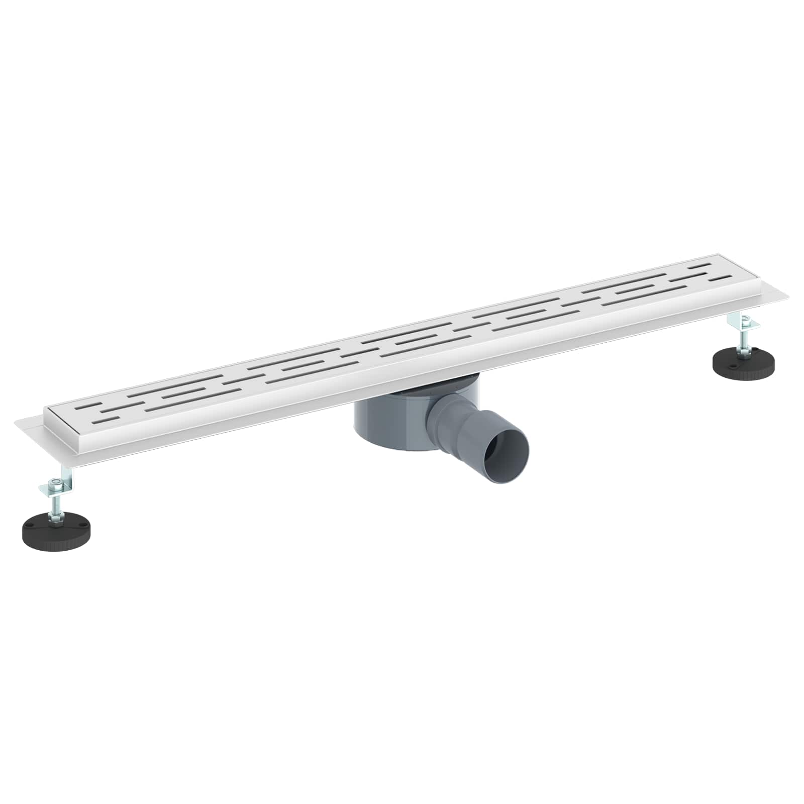 Duschabfluss mit Glashülle und 360° Siphon Schwarz 50 cm