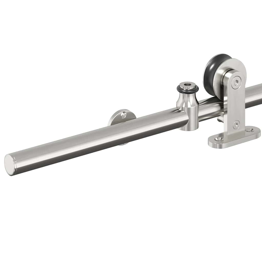 Schiebetür-Beschlagsatz 183 cm Edelstahl Silbern