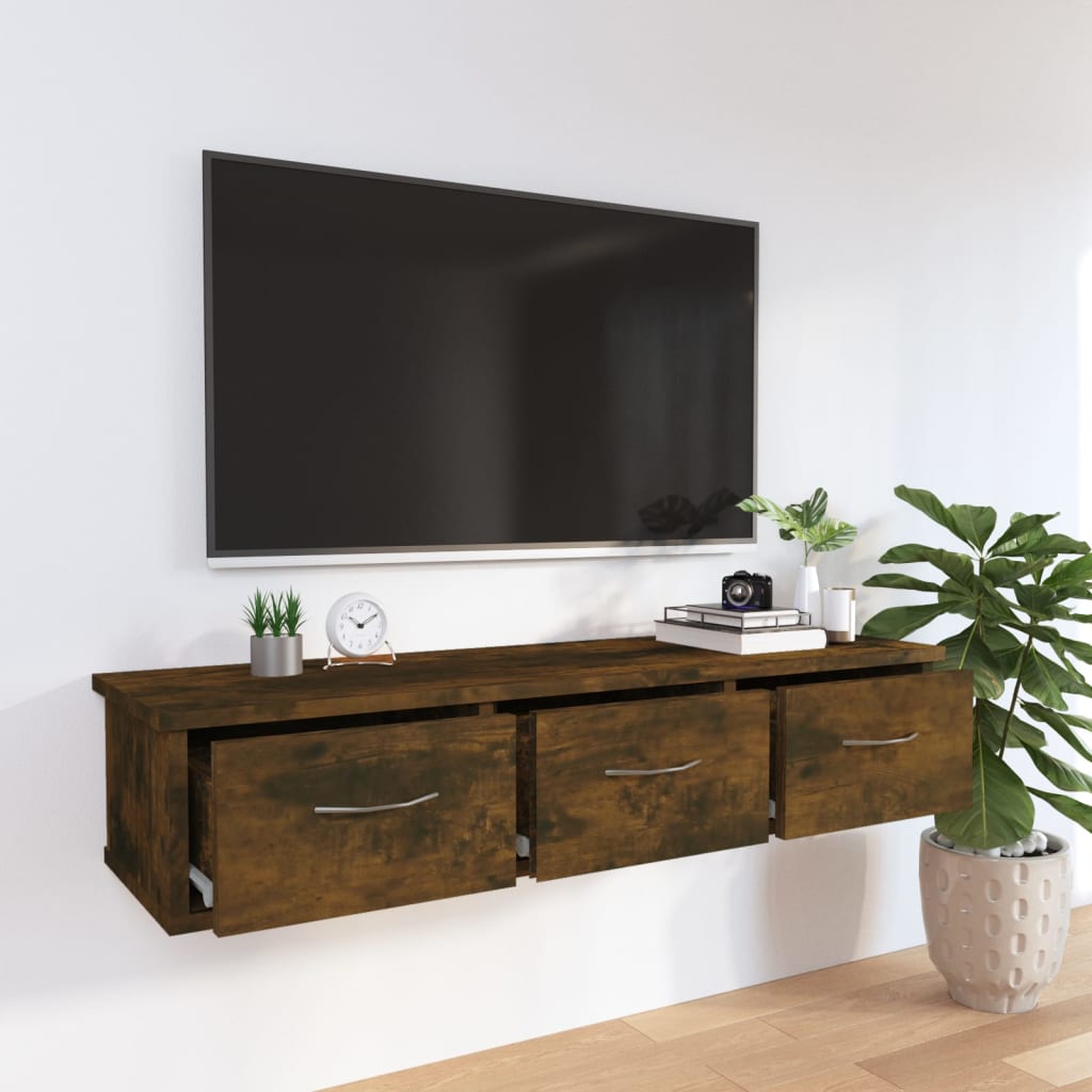Wand-Schubladenregal Weiß 60x26x18,5 cm Holzwerkstoff