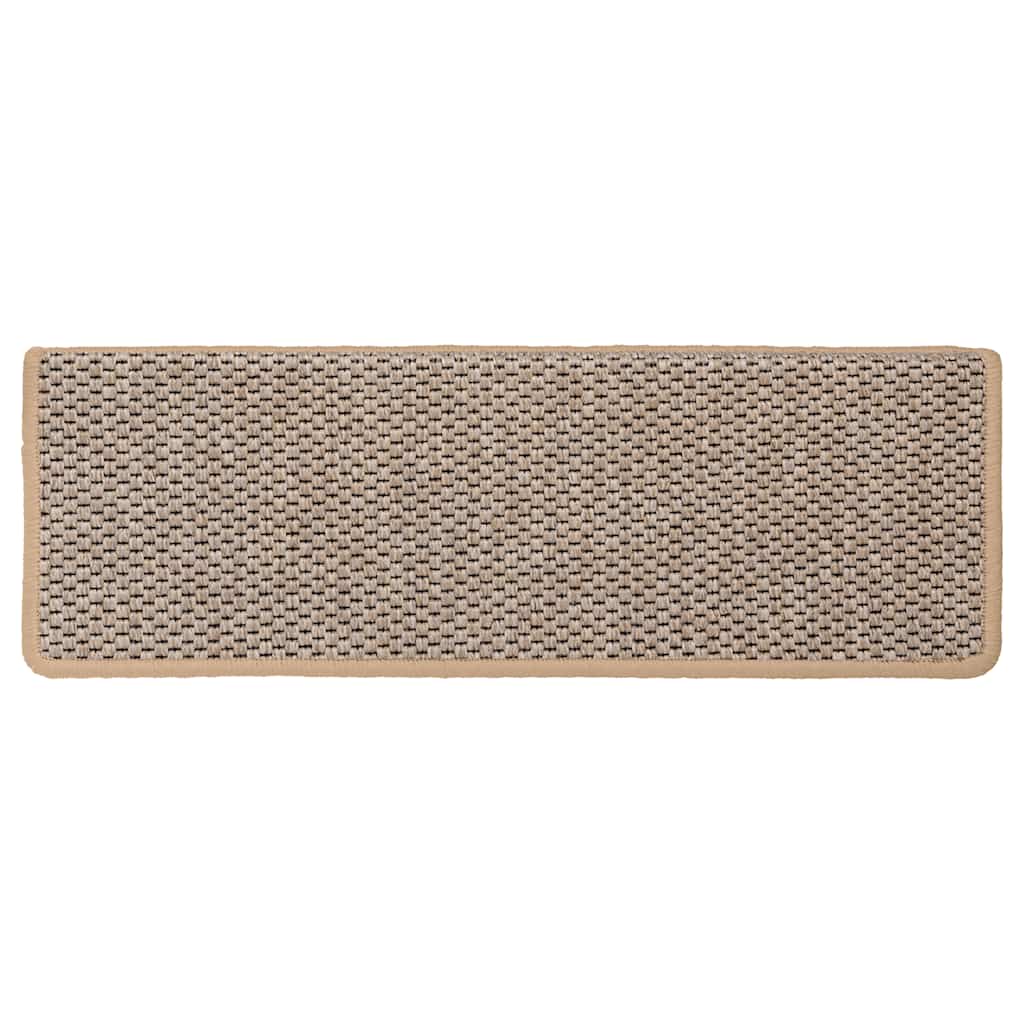 Treppenmatten Selbstklebend Sisal-Look 15 Stk. 65x21x4 Platina