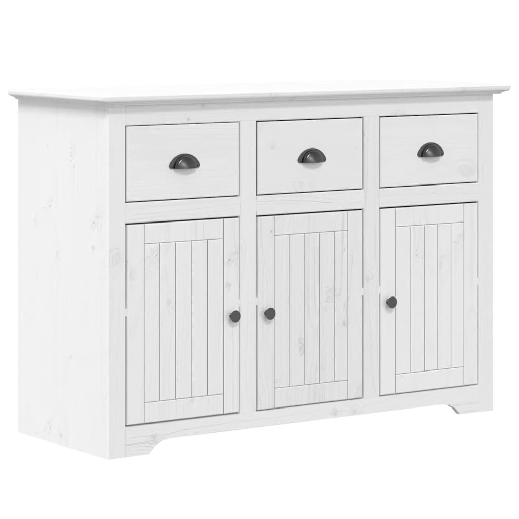 Highboard BODO Grau 115,5x43x200,5 cm Massivholz Kiefer