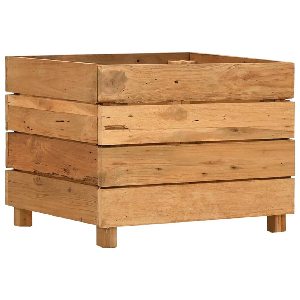 Hochbeet 100x40x72 cm Teak Altholz und Stahl