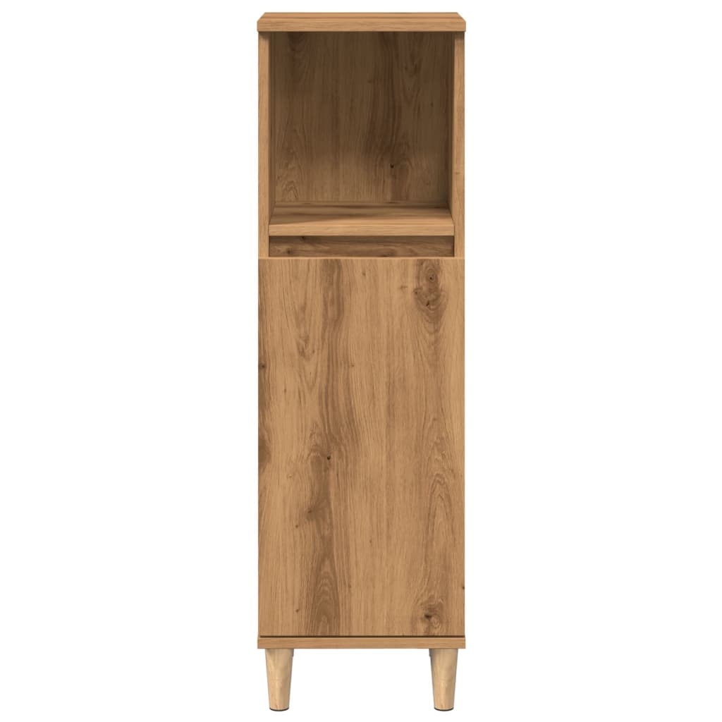 Badschrank Weiß 30x30x100 cm Holzwerkstoff