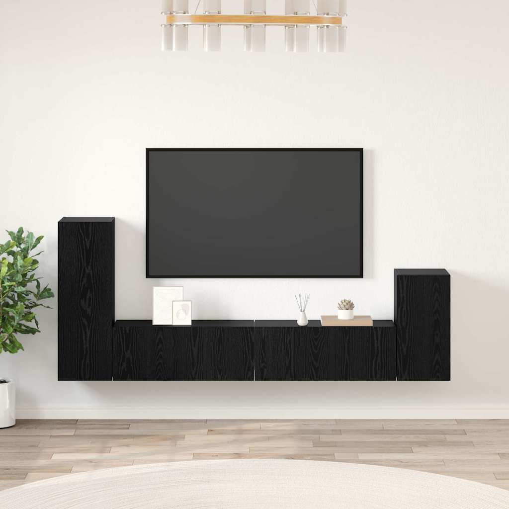 4-tlg. TV-Schrank-Set Weiß Holzwerkstoff