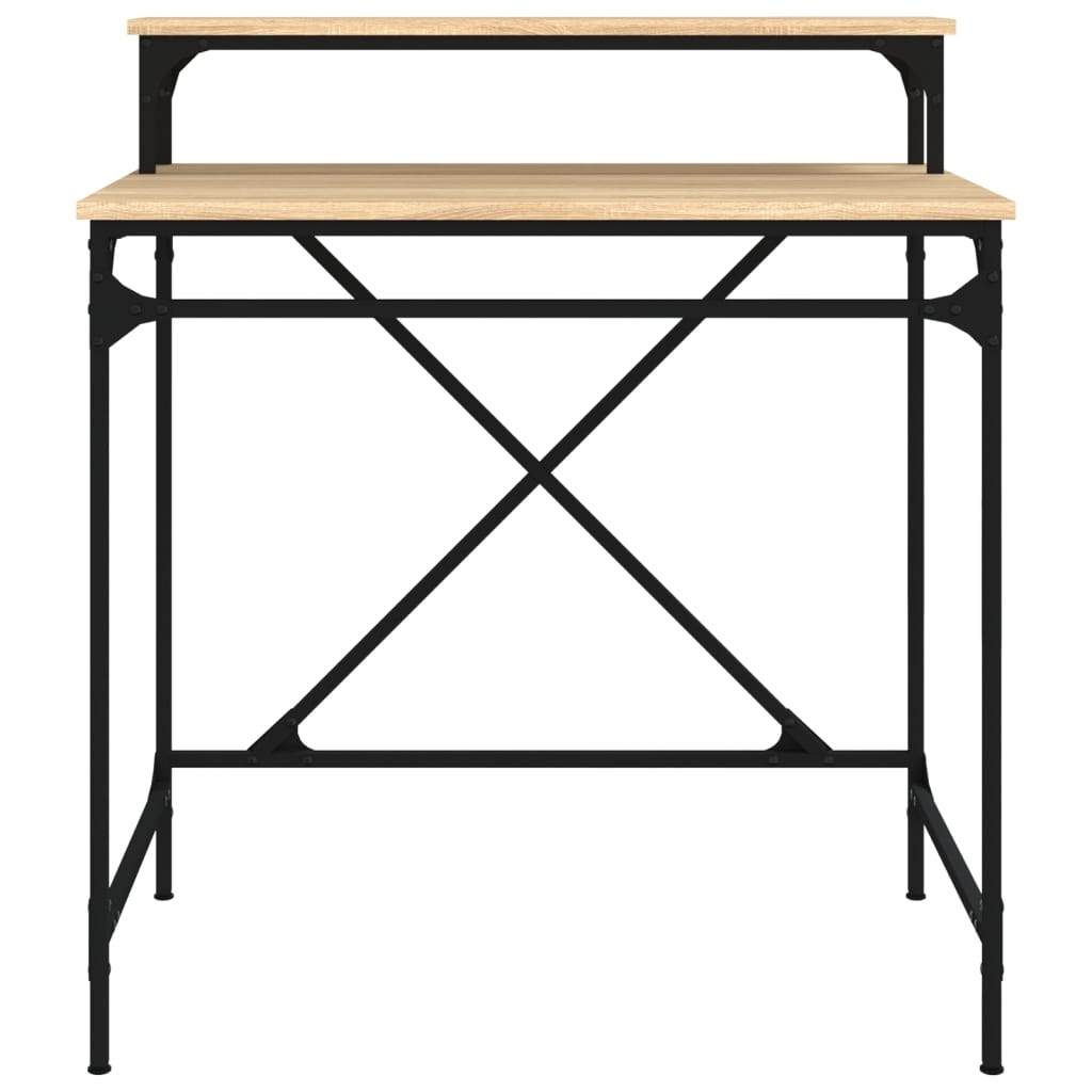 Schreibtisch Sonoma-Eiche 100x50x90 cm Holzwerkstoff und Eisen