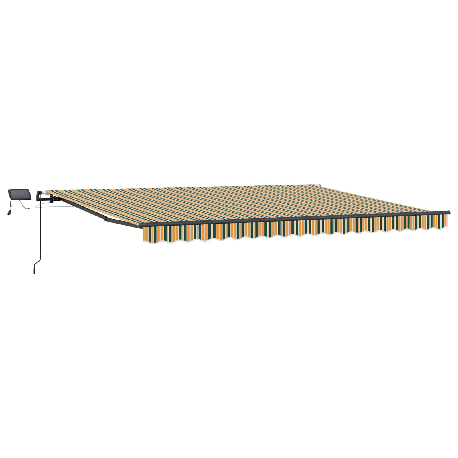Markise Manuell Einziehbar mit LED 300x250 cm Blau und Weiß