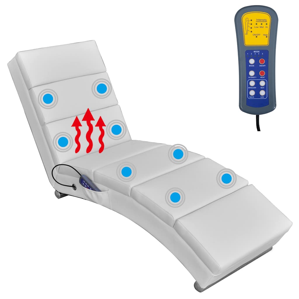 Massage-Chaiselongue Schwarz Kunstleder