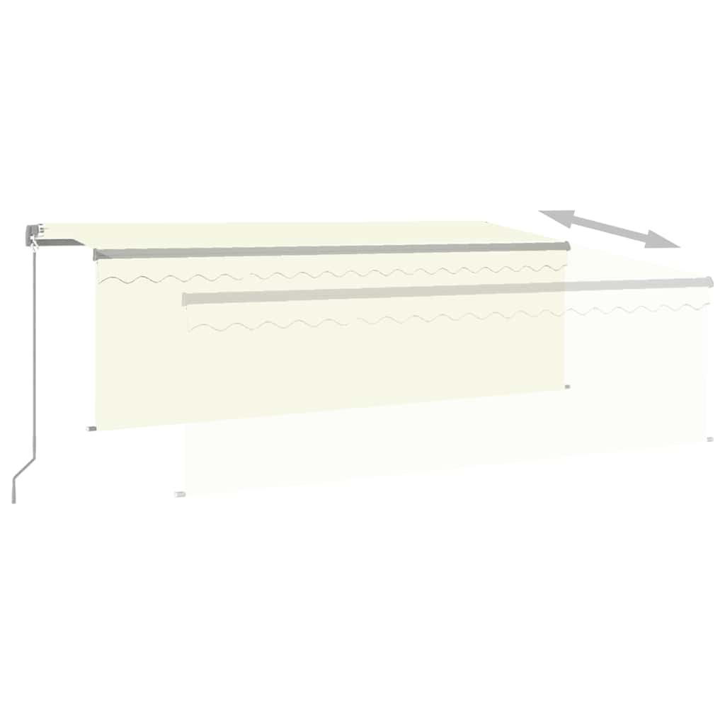 Markise Manuell Einziehbar mit Rollo 3x2,5 m Creme