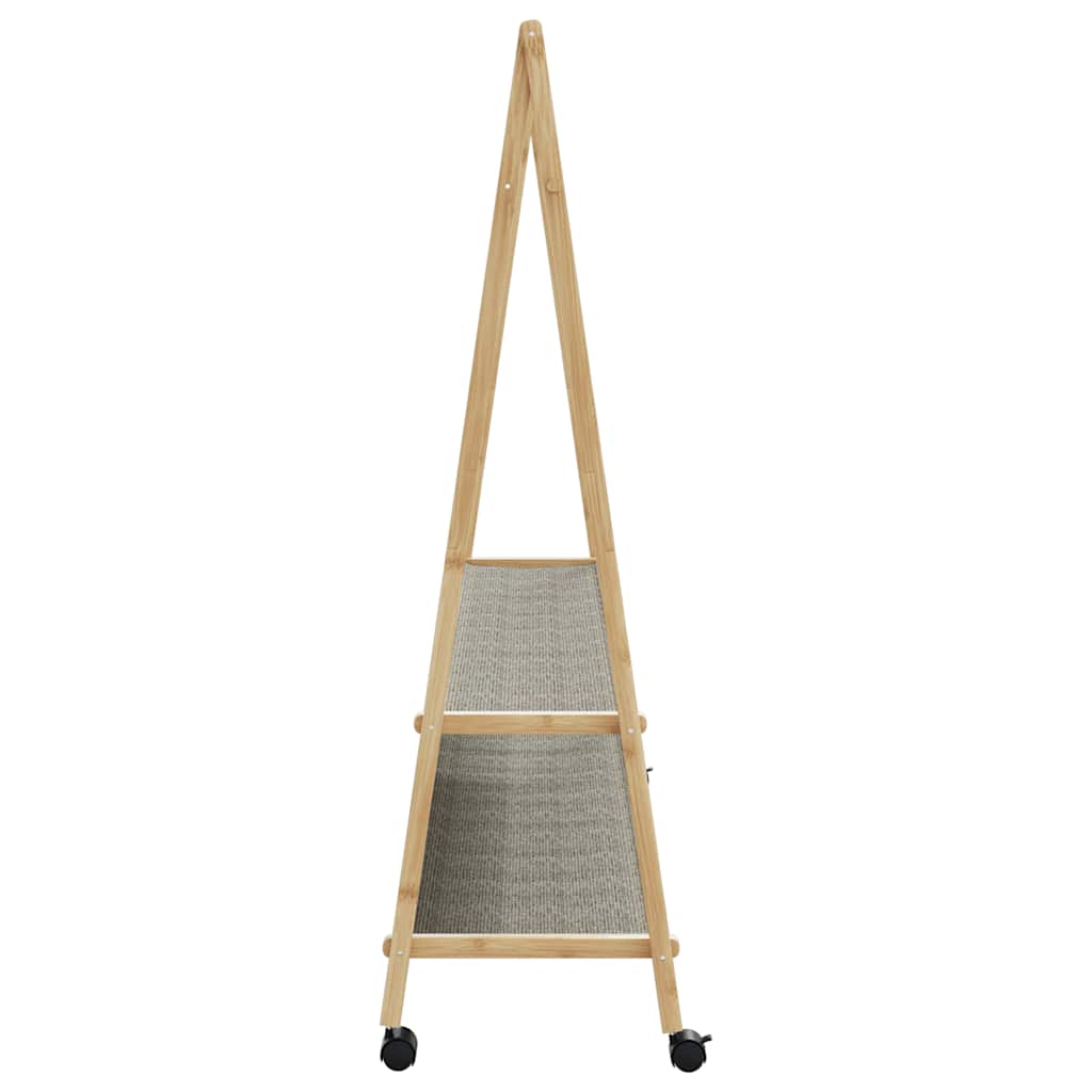 Kleiderständer mit Ablagen und Rollen 96x45,5x155,5 cm Bambus