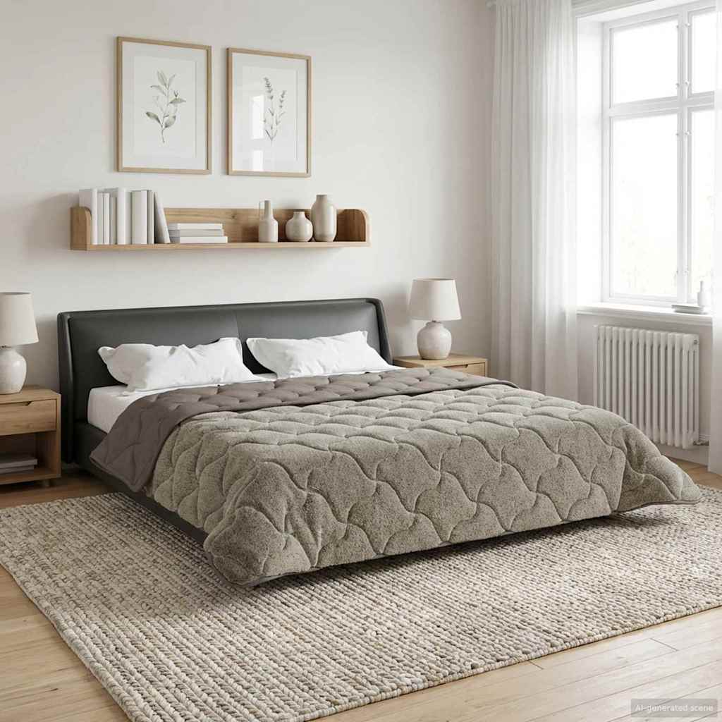 Ganzjahresbettdecke Gepolstert Anthrazit 135 x 200 cm