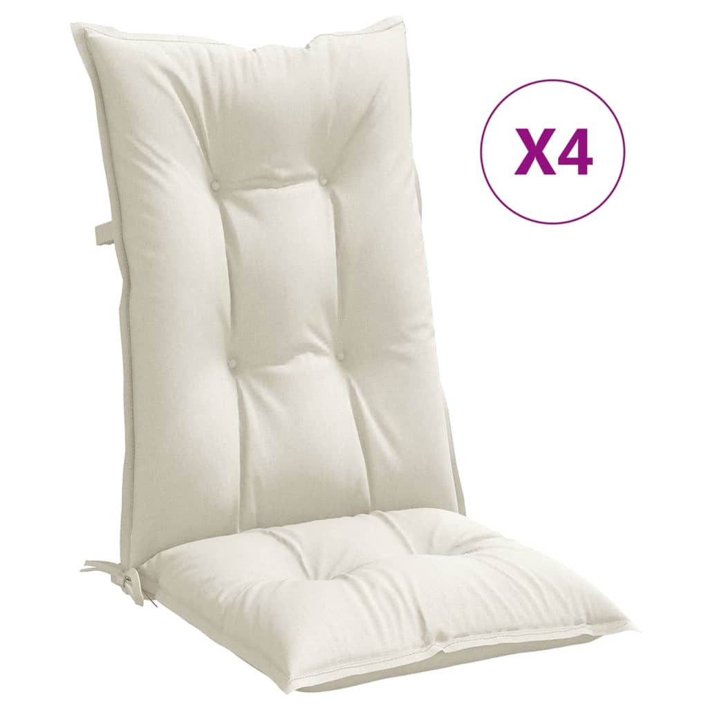 Hochlehner-Auflagen 2 Stk. Melange Anthrazit 120x50x7cm Stoff
