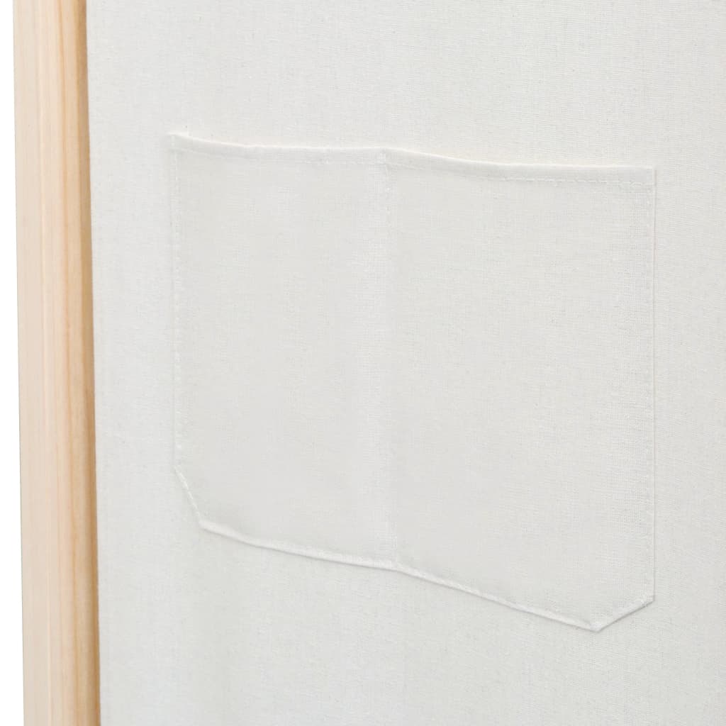 5-teiliger Raumteiler Creme 200 x 170 x 4 cm Stoff