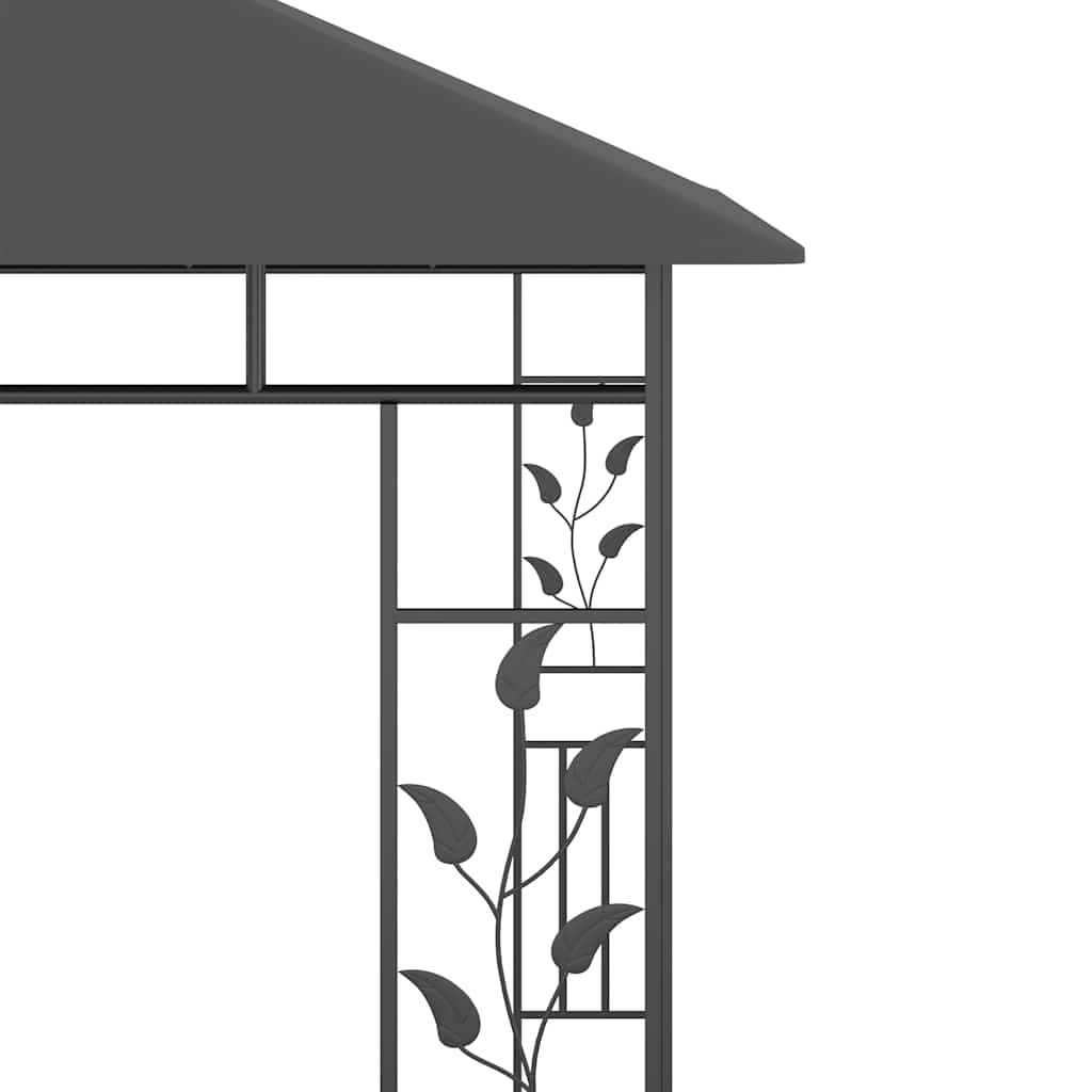 Pavillon mit Moskitonetz & LED-Lichterkette 3x3x2,73m Cremeweiß