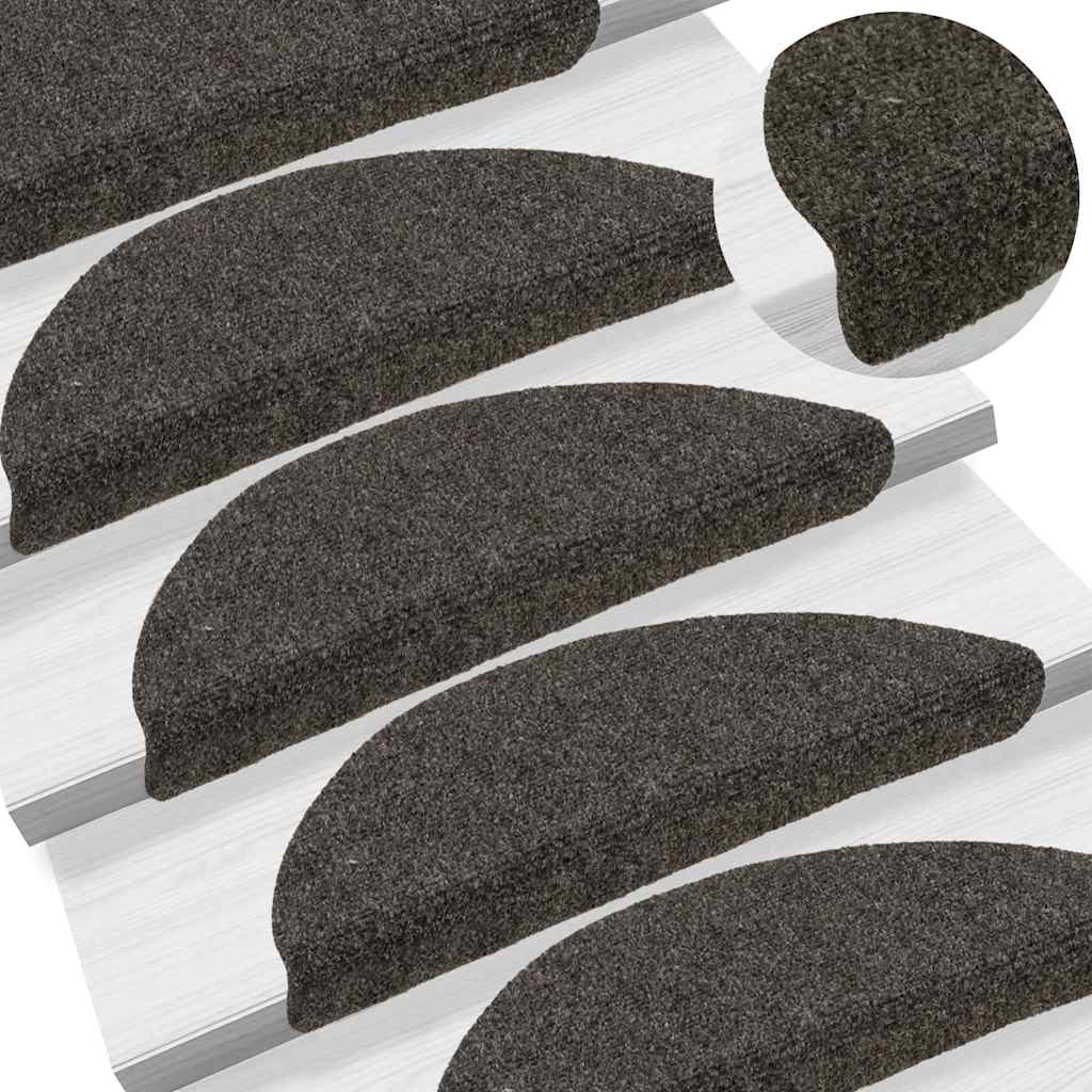 Stufenmatten Selbstklebend 15 Stk. 56x17x3 cm Hellbraun Halbrund