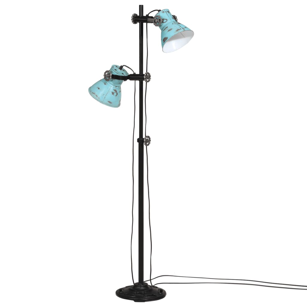Stehlampe 2-flammig Silbern E27 Gusseisen