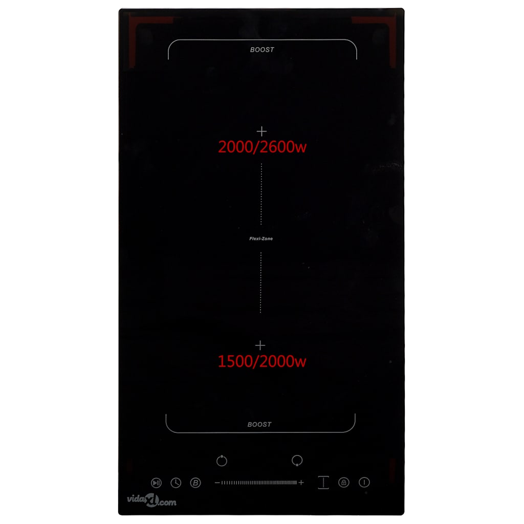 Induktionskochfeld mit 2 Platten Touch Control Glas 3500 W