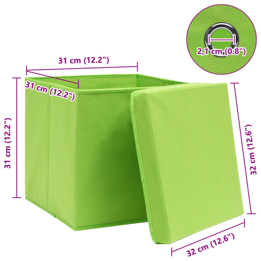 Aufbewahrungsboxen 4 Stk. Blau 32x32x32 cm Stoff