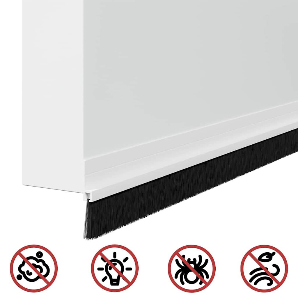 Selbstklebende Türbürstendichtungen 2 pcs Braun 100 cm