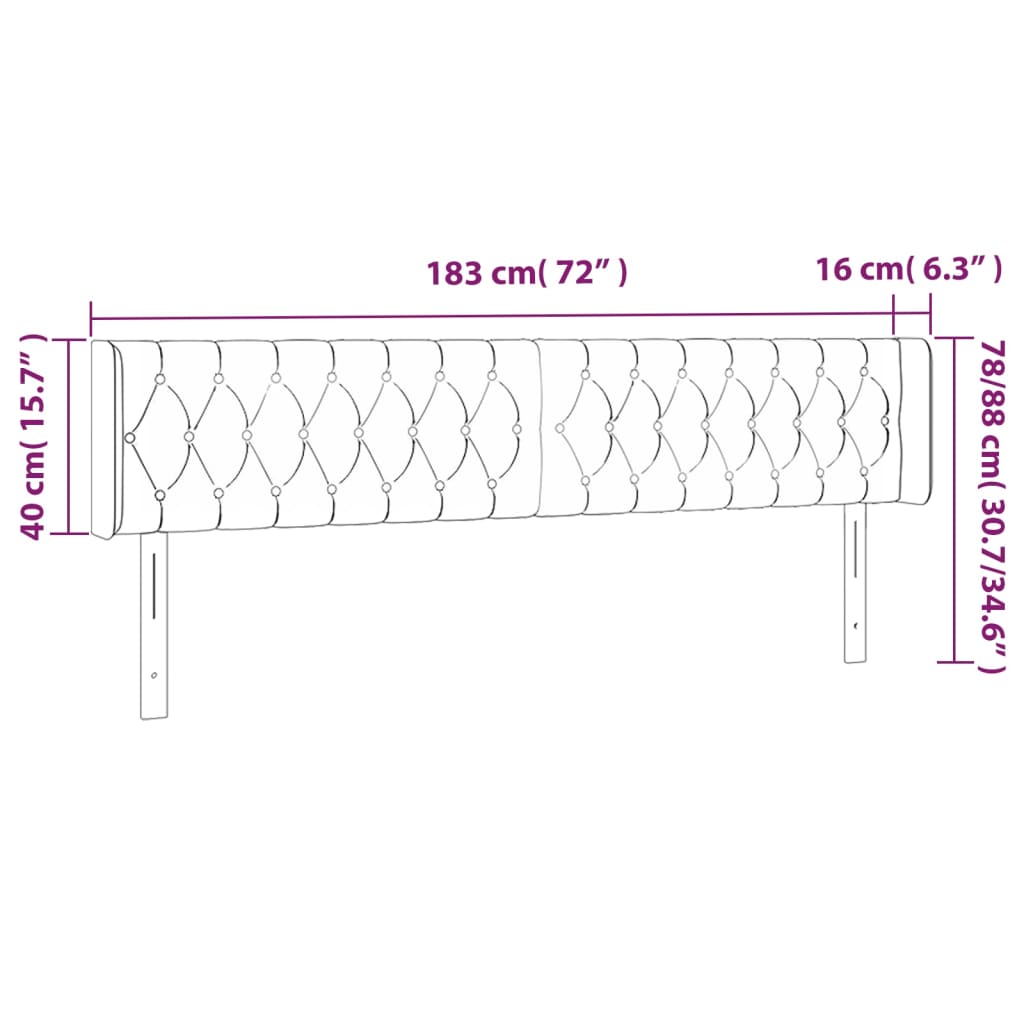 Kopfteil mit Ohren Dunkelblau 93x16x78/88 cm Samt