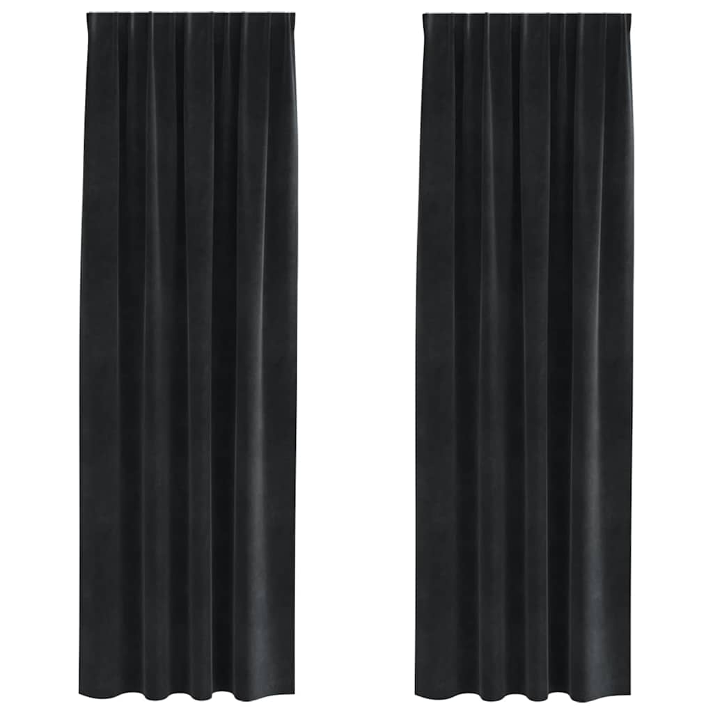 Verdunkelungsvorhänge 2 pcs Schwarz 140 x 140 cm Samt