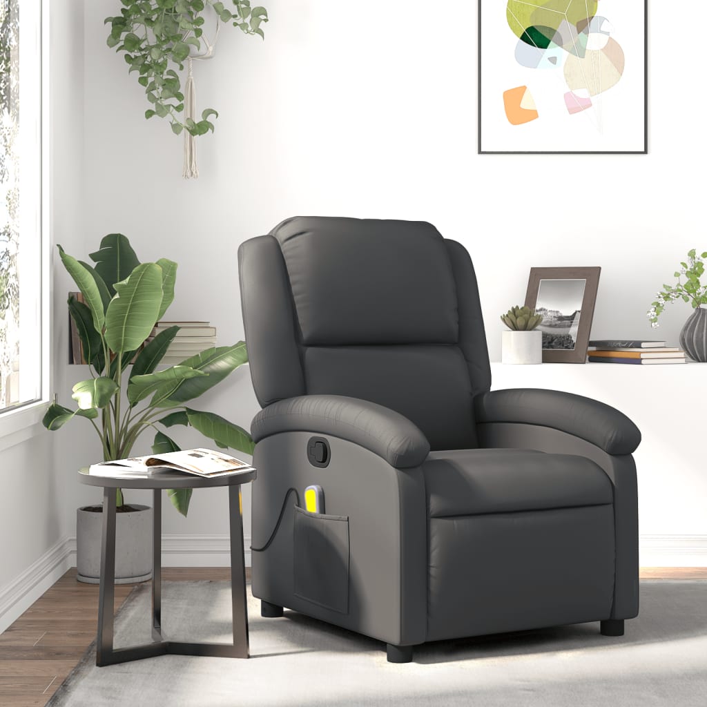 Relaxsessel Echtleder Schwarz
