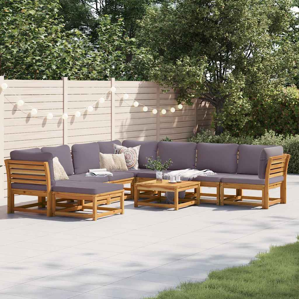 4-tlg. Garten-Lounge-Set mit Kissen Massivholz Akazie