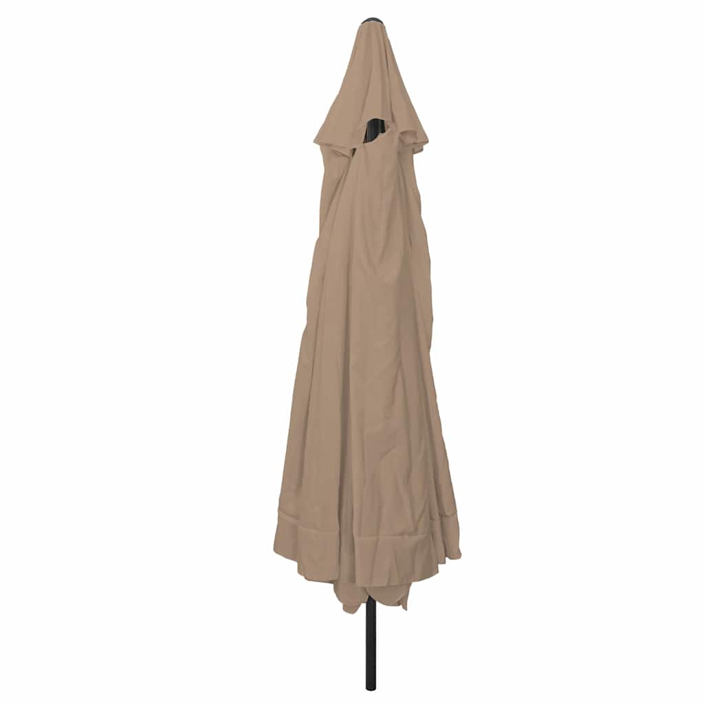 Garten-Sonnenschirm Sand 394 x 394 x 248 cm Polyester und Stahl