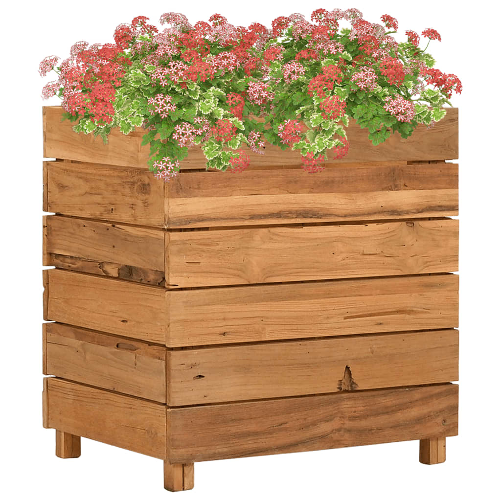 Hochbeet 100x40x72 cm Teak Altholz und Stahl