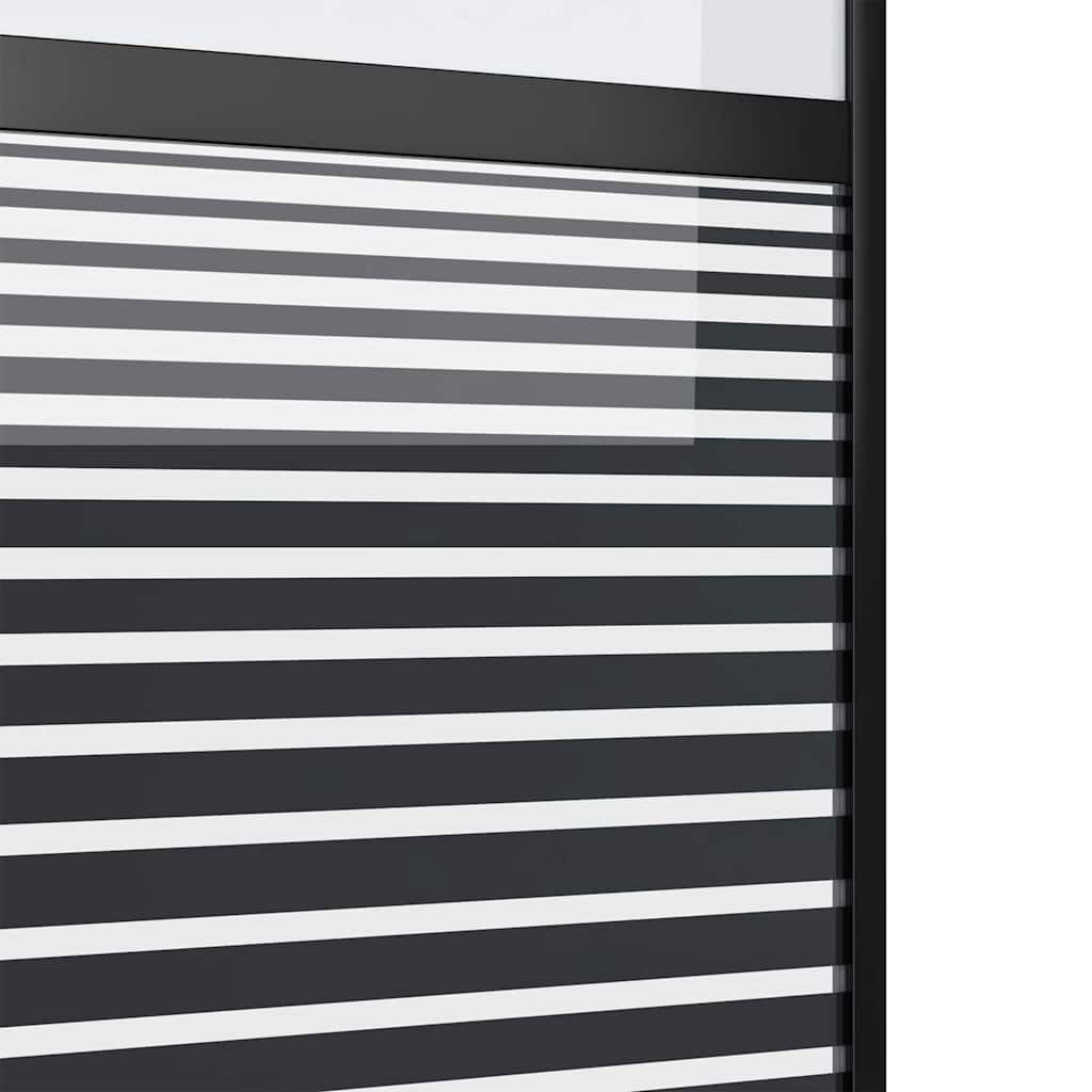 Schiebetür 3-teilig ESG-Glas und Aluminium 76x205 cm Schwarz