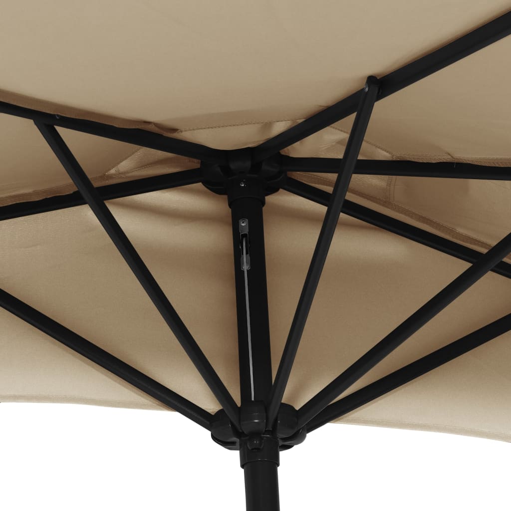Balkon-Sonnenschirm Alu-Mast Bordeauxrot 270x144x222cm Halbrund