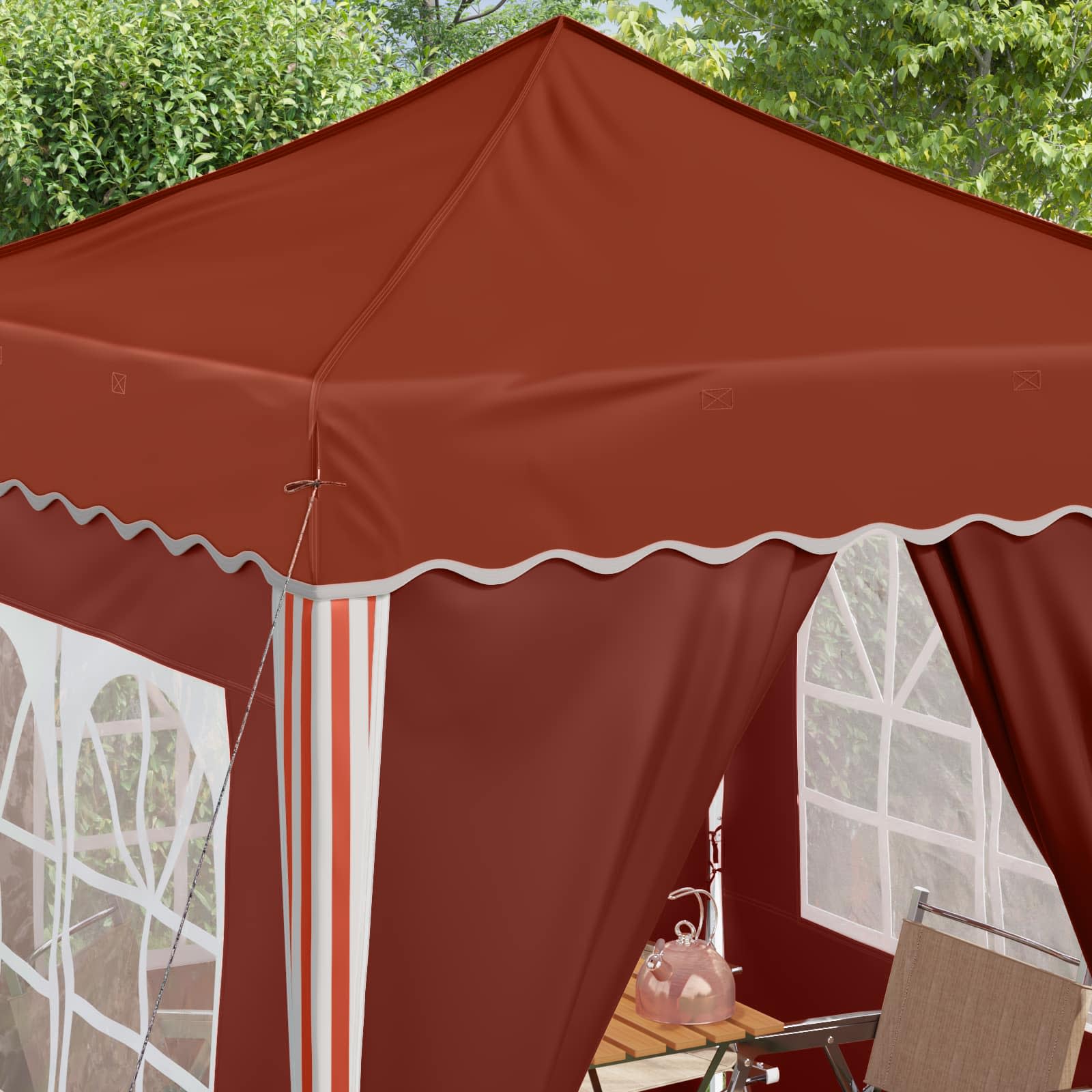 Pop-up Partyzelt 195 x 195 x 245 cm Creme Oxford-Stoff