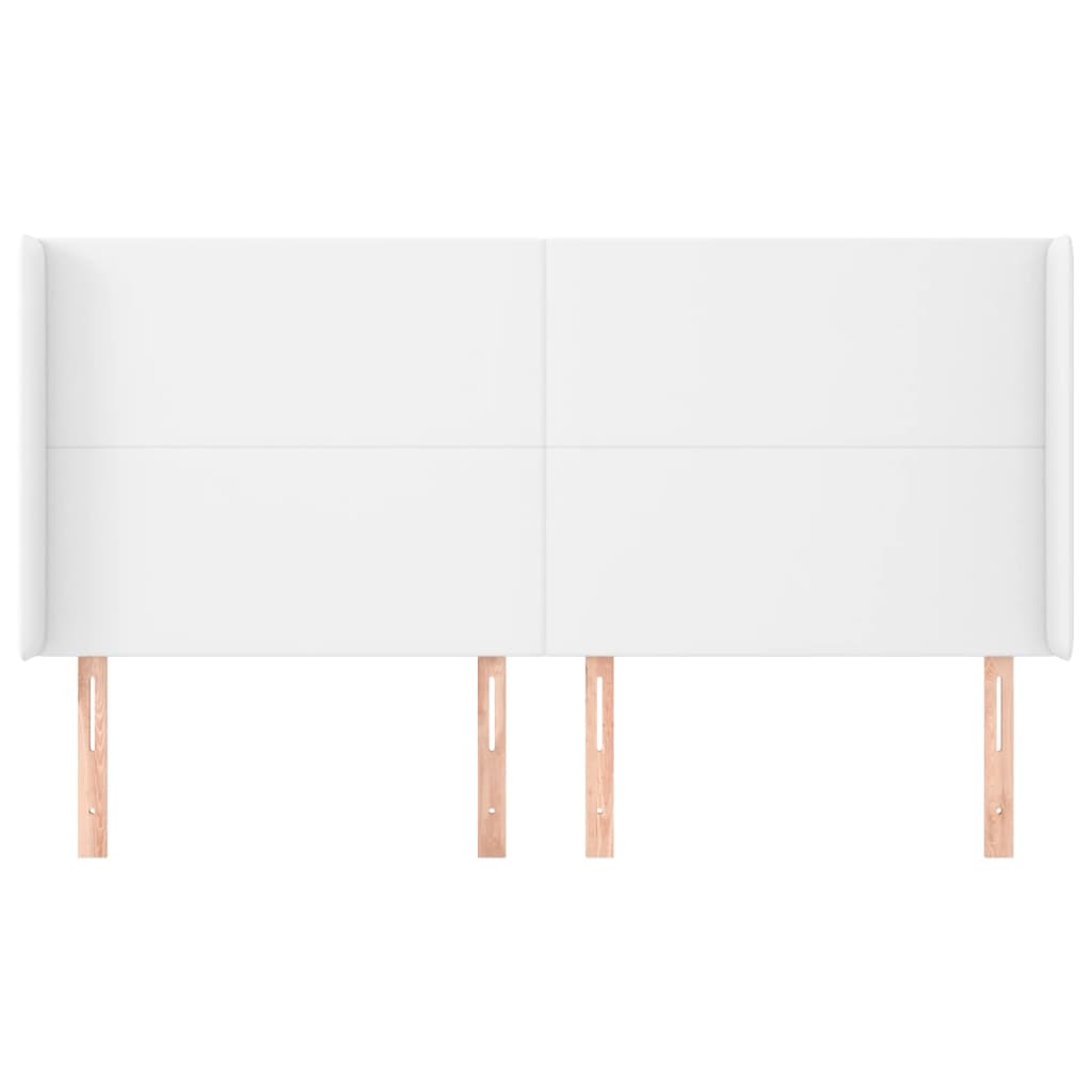 Kopfteil mit Ohren Creme 83x23x78/88 cm Kunstleder