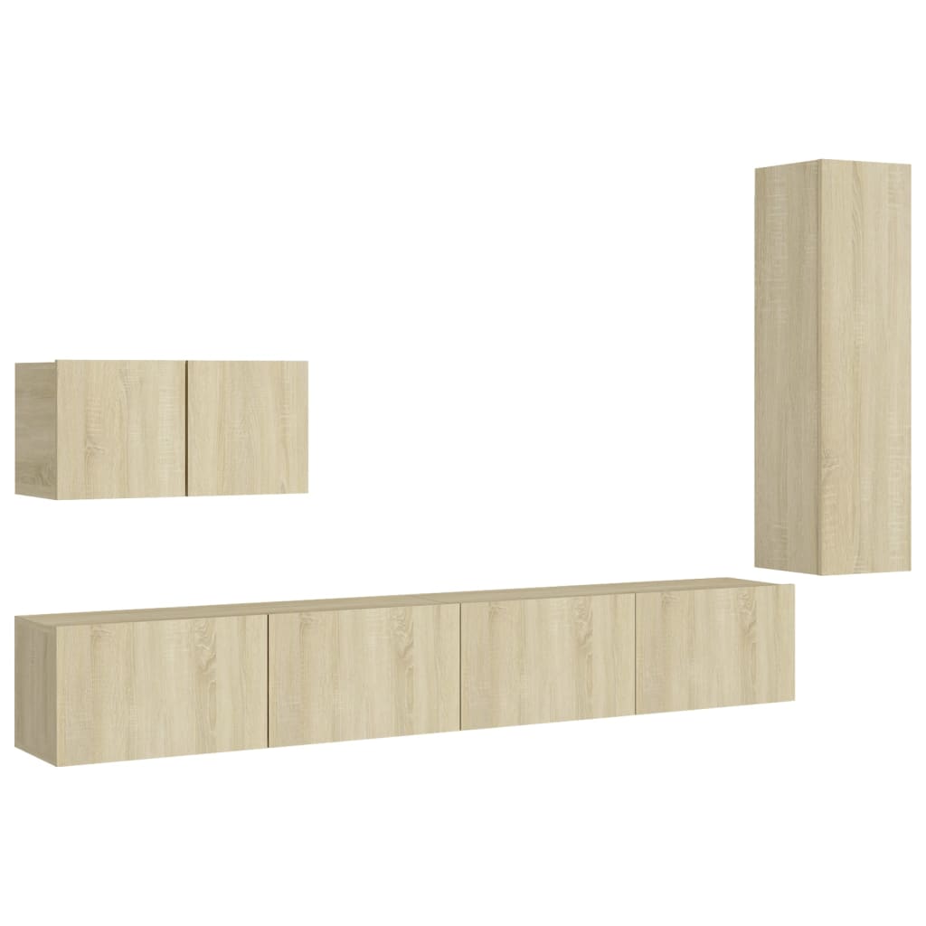 4-tlg. TV-Schrank-Set Weiß Holzwerkstoff