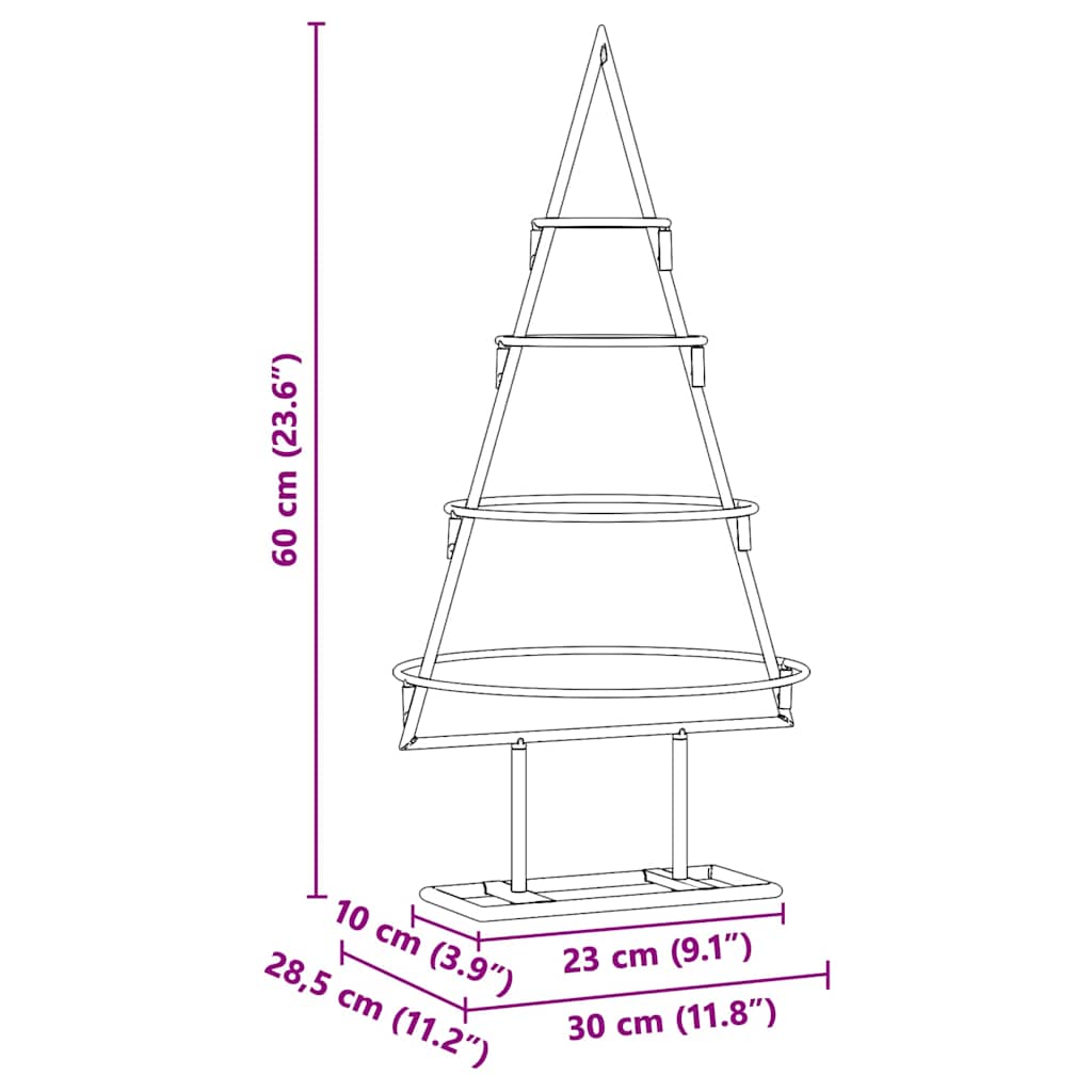 Metall-Weihnachtsbaum Deko Schwarz 60 cm