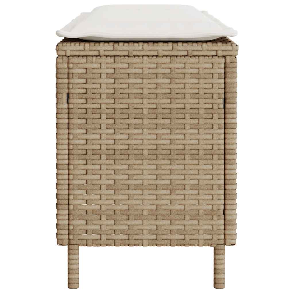 Gartenbank mit Kissen Schwarz 110x30x40,5 cm Poly Rattan