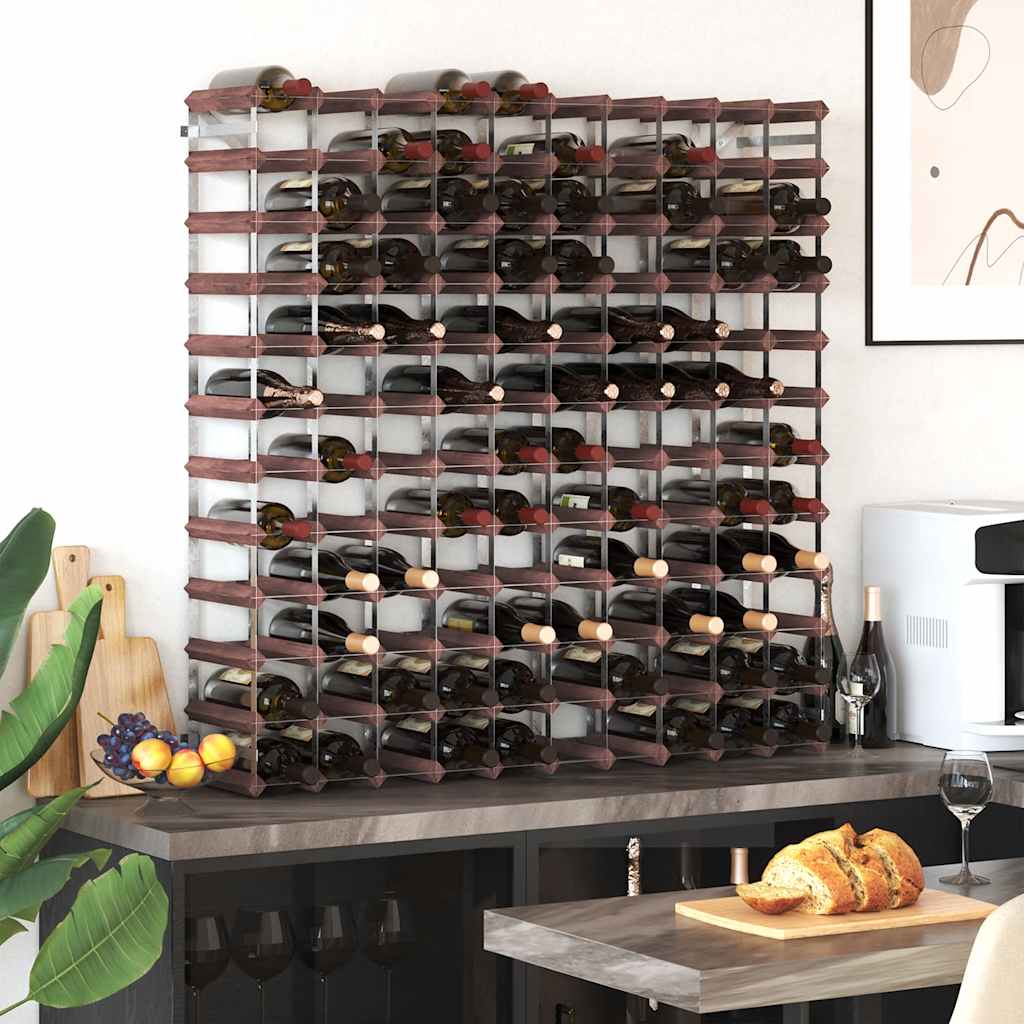 Weinregal für 42 Flaschen Braun Massivholz Kiefer