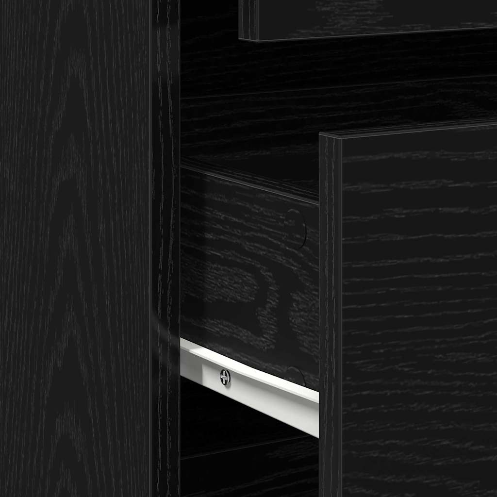 Schubladenschrank Schwarz Eichen-Optik 41 x 40 x 58 cm