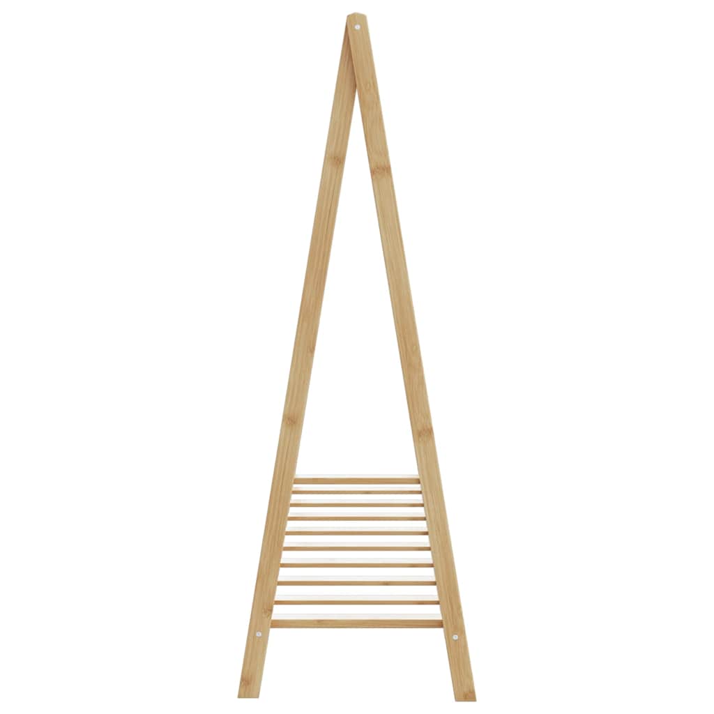 Kleiderständer mit Ablagen und Rollen 106x34x106,5 cm Bambus