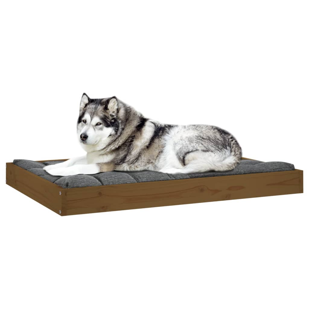 Hundebett 101,5x74x9 cm Massivholz Kiefer
