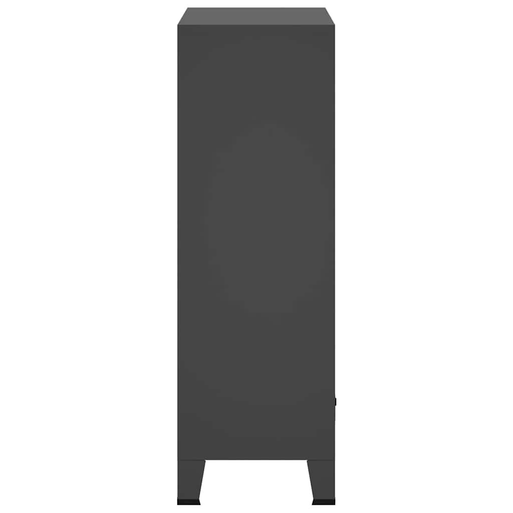 Kleiderschrank Metall Industrie-Stil 67 x 35 x 107 cm Schwarz