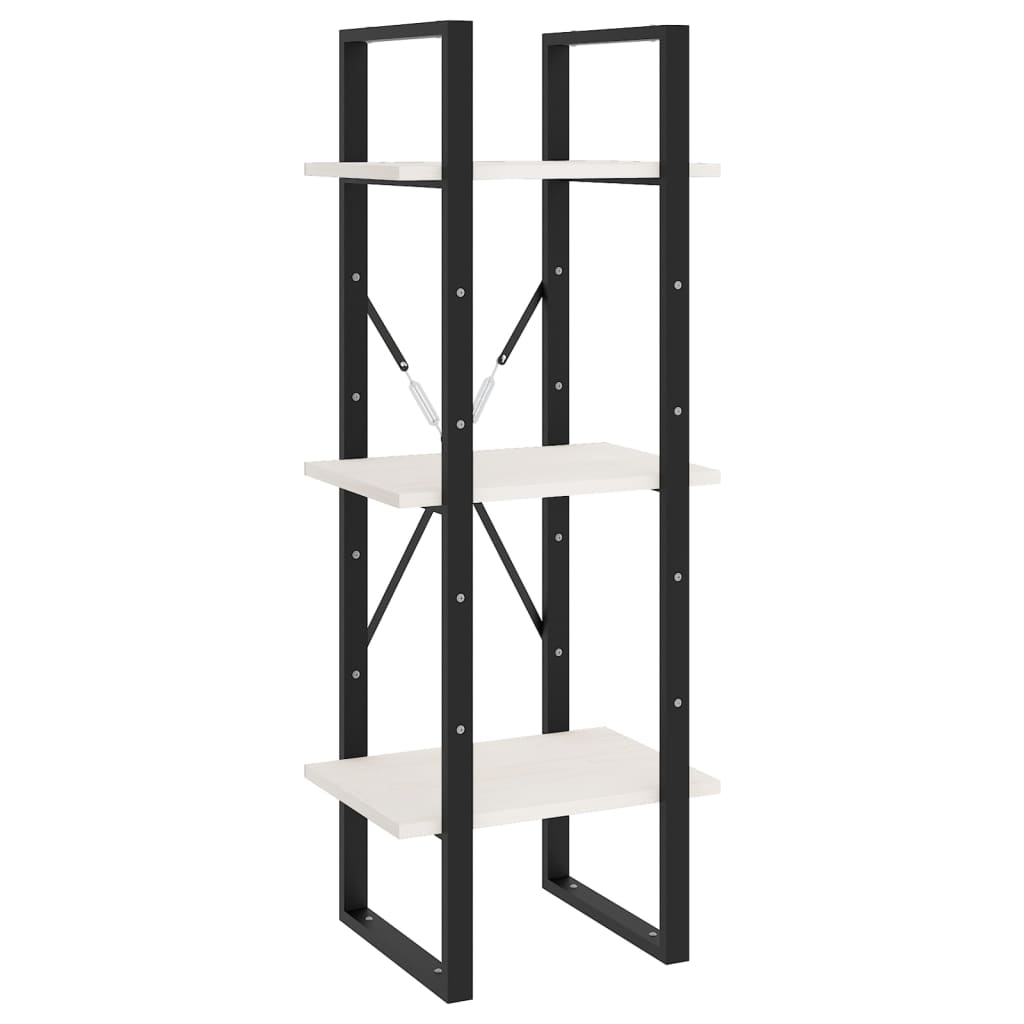Bücherregal 3 Fächer Weiß 40x30x105 cm Holzwerkstoff