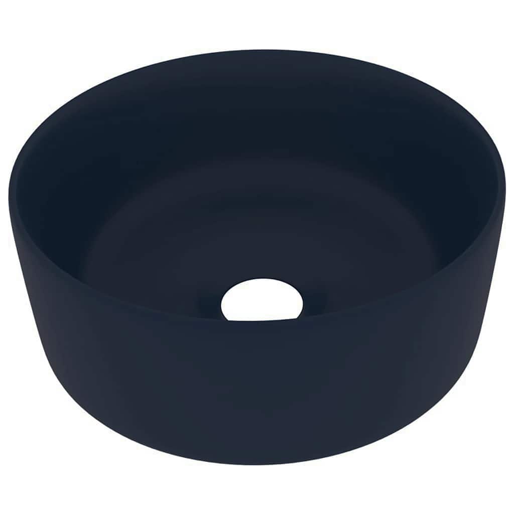 Luxuriöses Waschbecken Rund Matt Weiß 40x15 cm Keramik