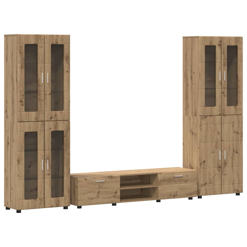 Highboard mit Regal FLORIN Weiß 60 x 35 x 182 cm Holzwerkstoff