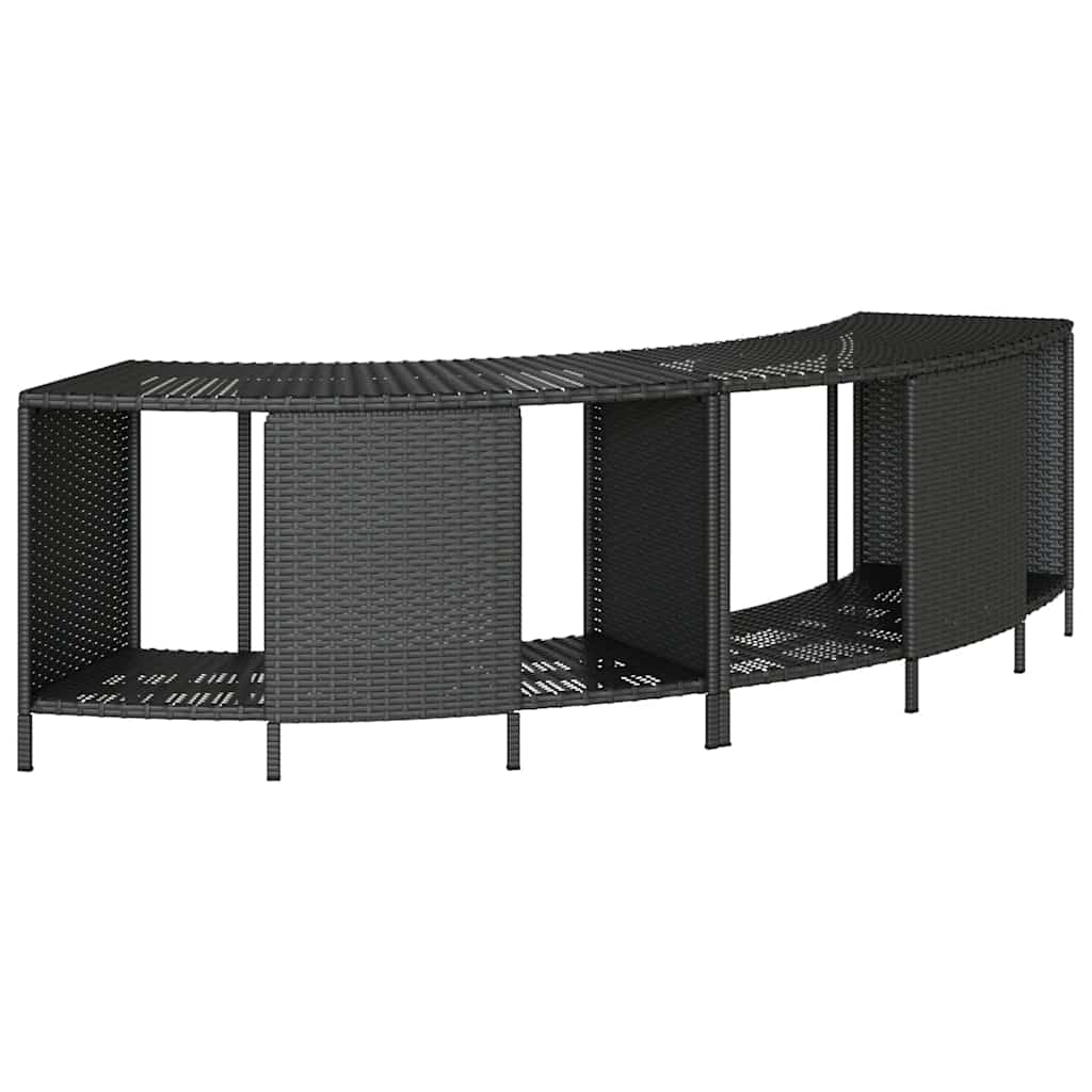 Outdoor-Regale für Whirlpool 2 Stk. Grau Poly Rattan
